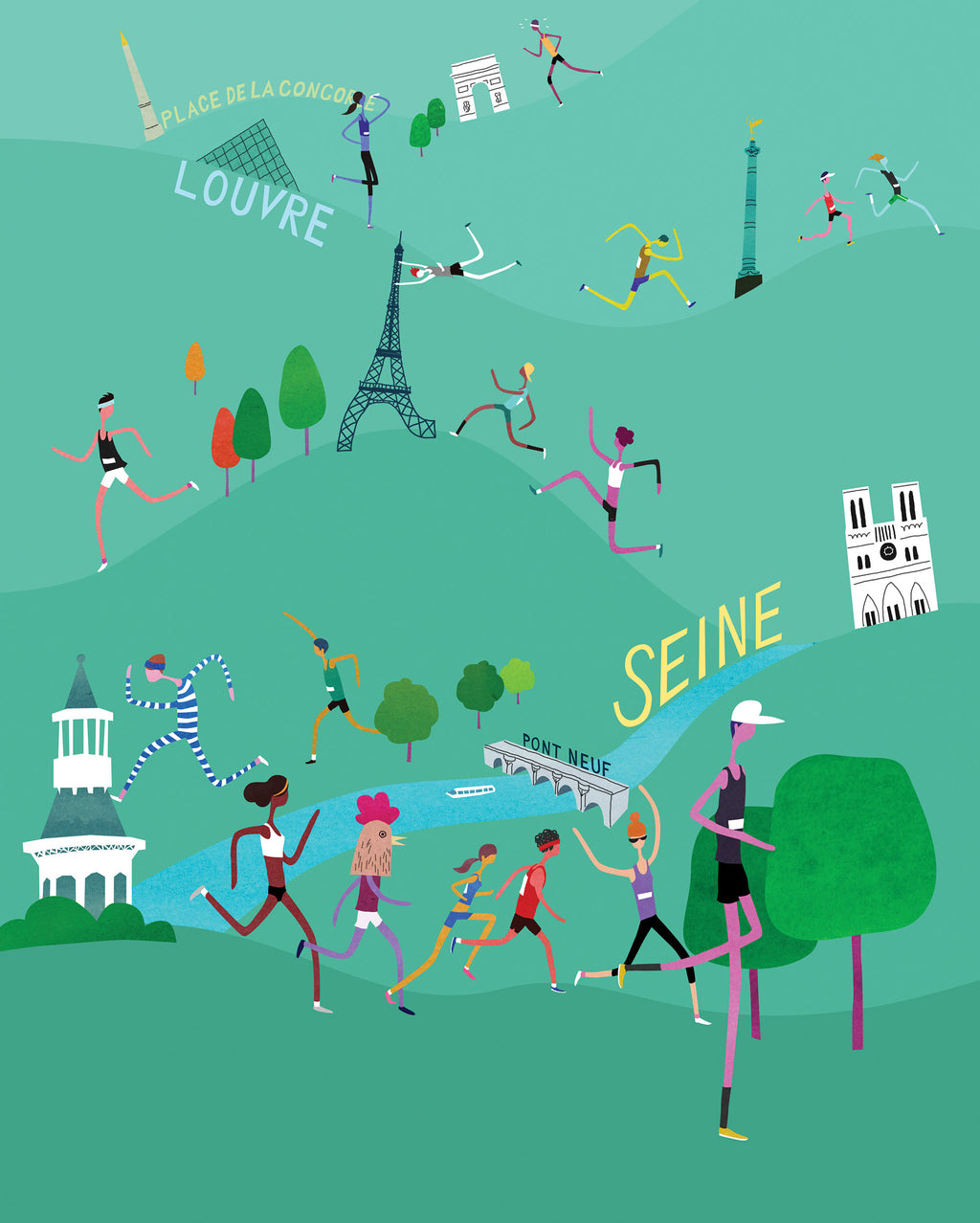 Paris Marathon. Limited edition print