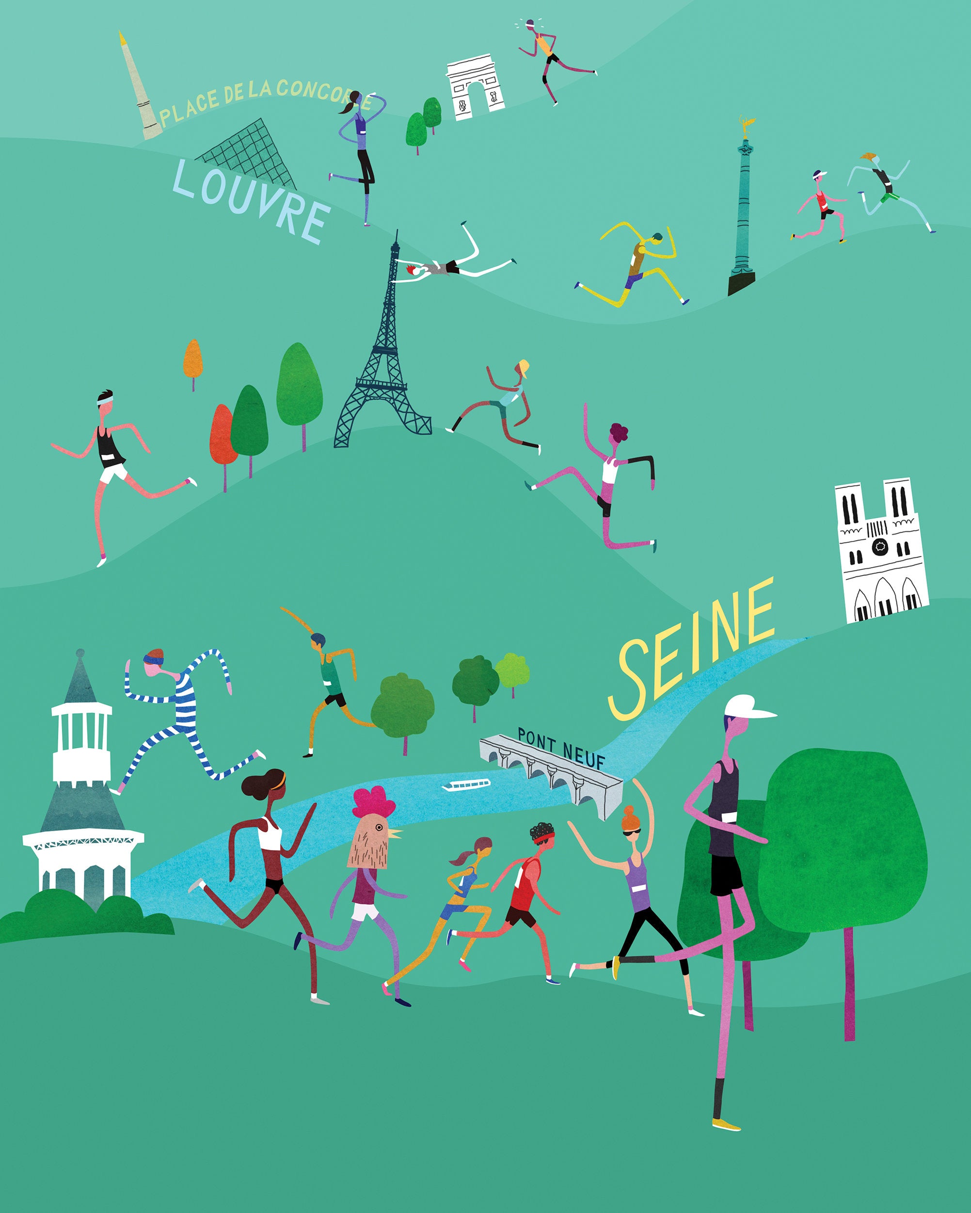 Paris Marathon. Limited edition print