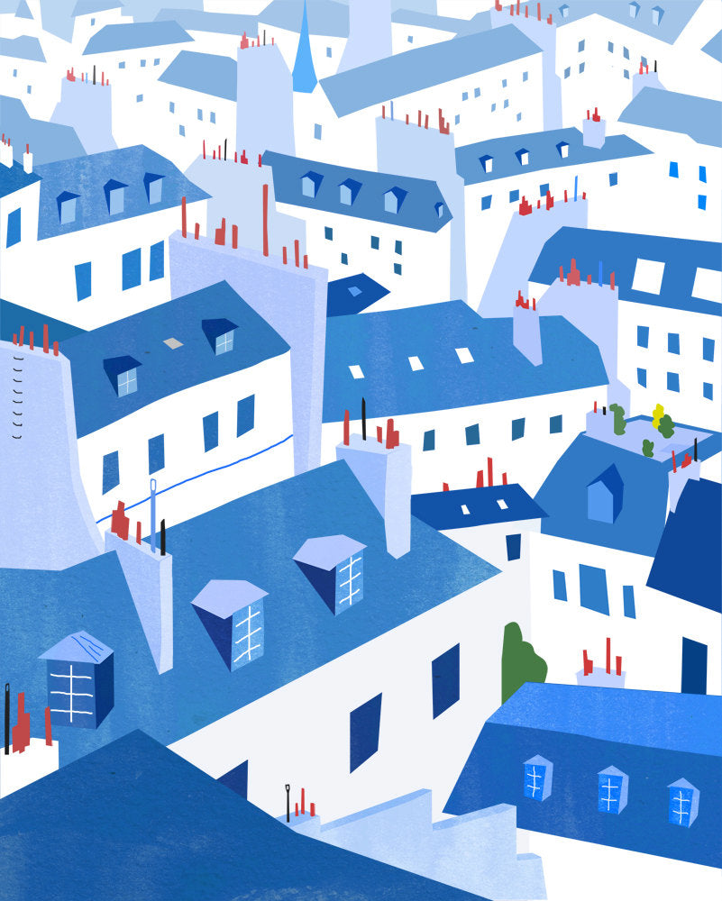 Paris rooftops. Limited edition print.