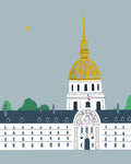 Hotel des Invalides Paris. Limited edition print