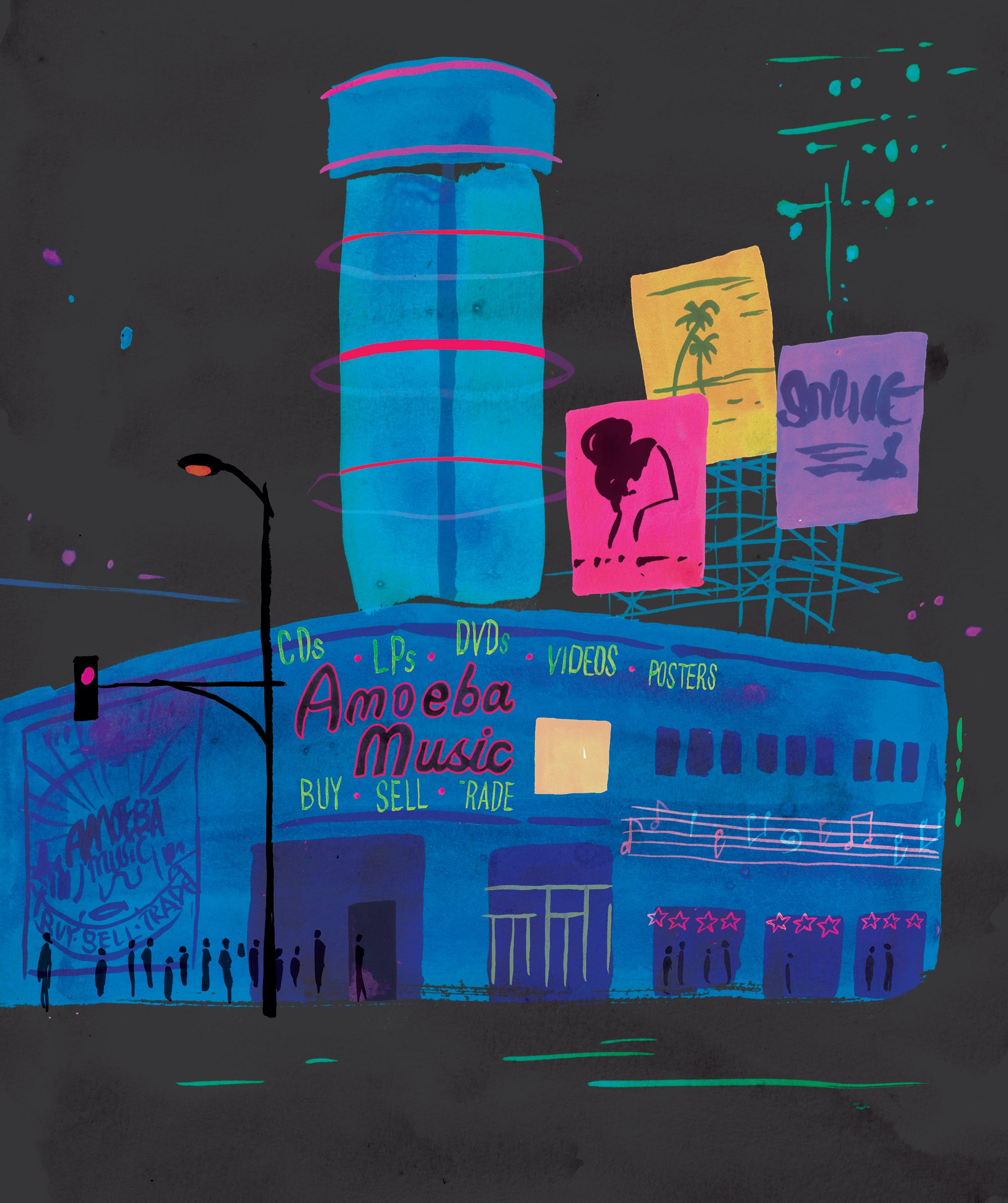 Ameoba music, Los Angeles. Limited edition print.