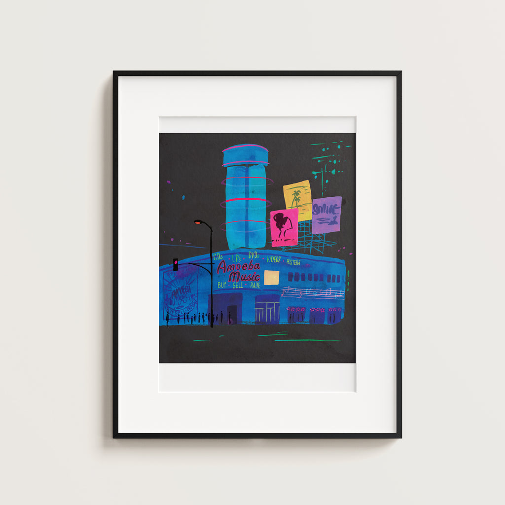 Ameoba music, Los Angeles. Limited edition print.