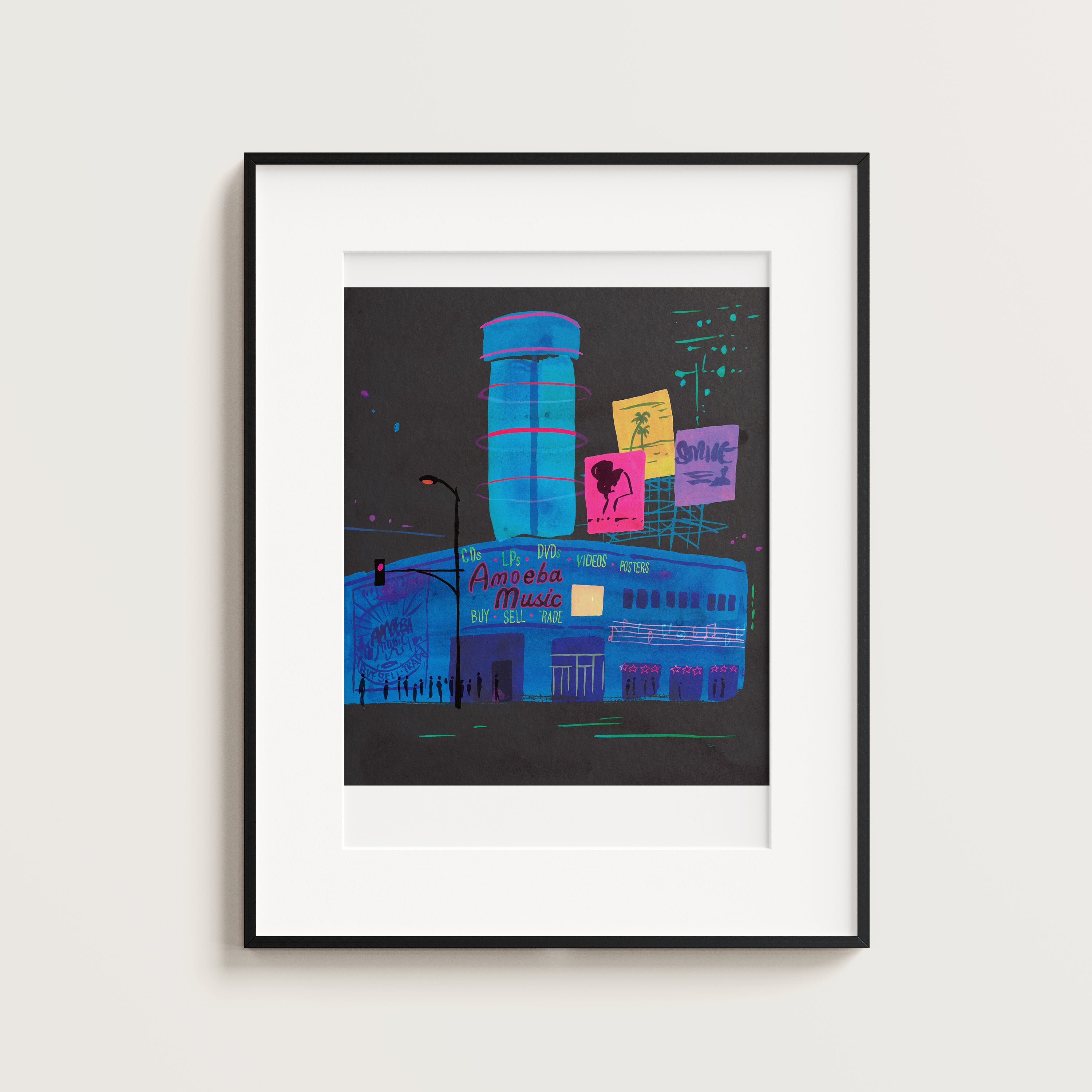 Ameoba music, Los Angeles. Limited edition print.