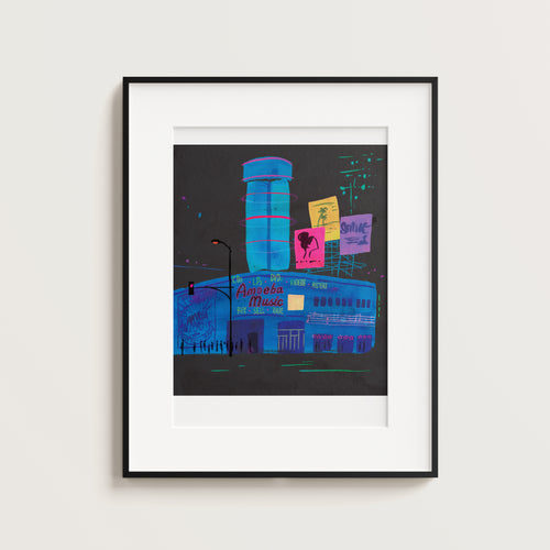 Ameoba music, Los Angeles. Limited edition print.