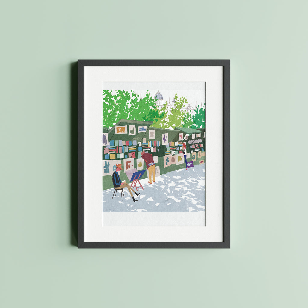 Bouquinistes Paris. Limited edition print.