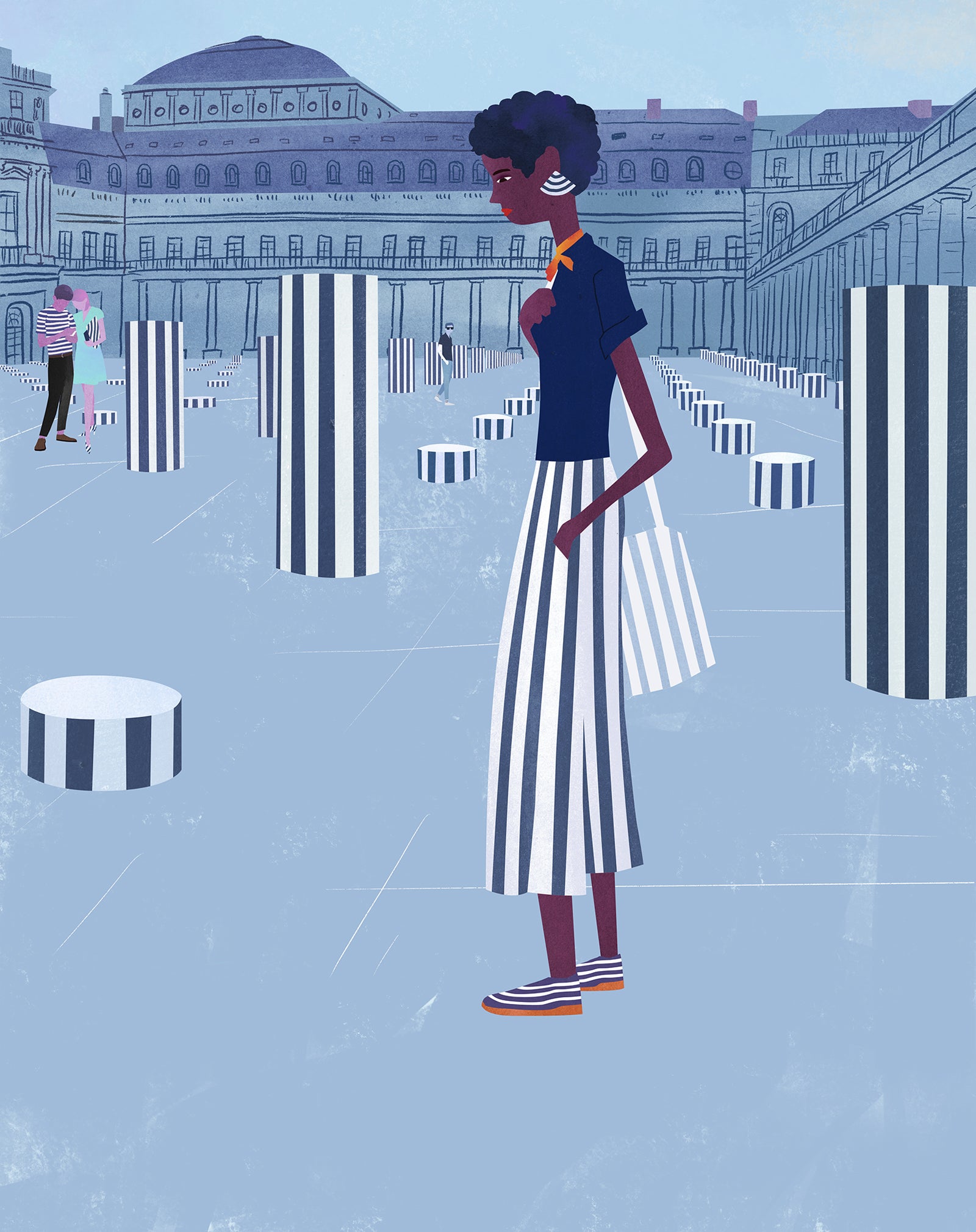 Colonnes de Buren, Paris. Limited edition print.