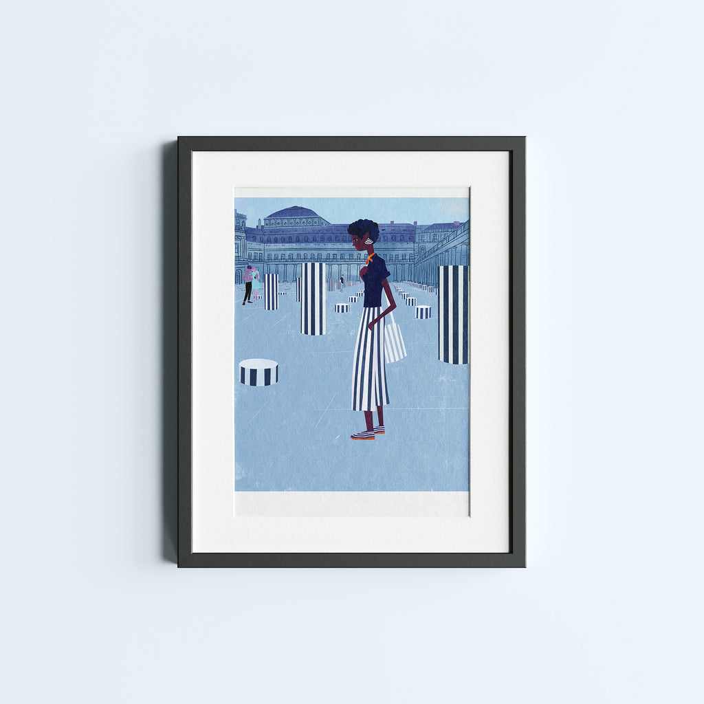 Colonnes de Buren, Paris. Limited edition print.