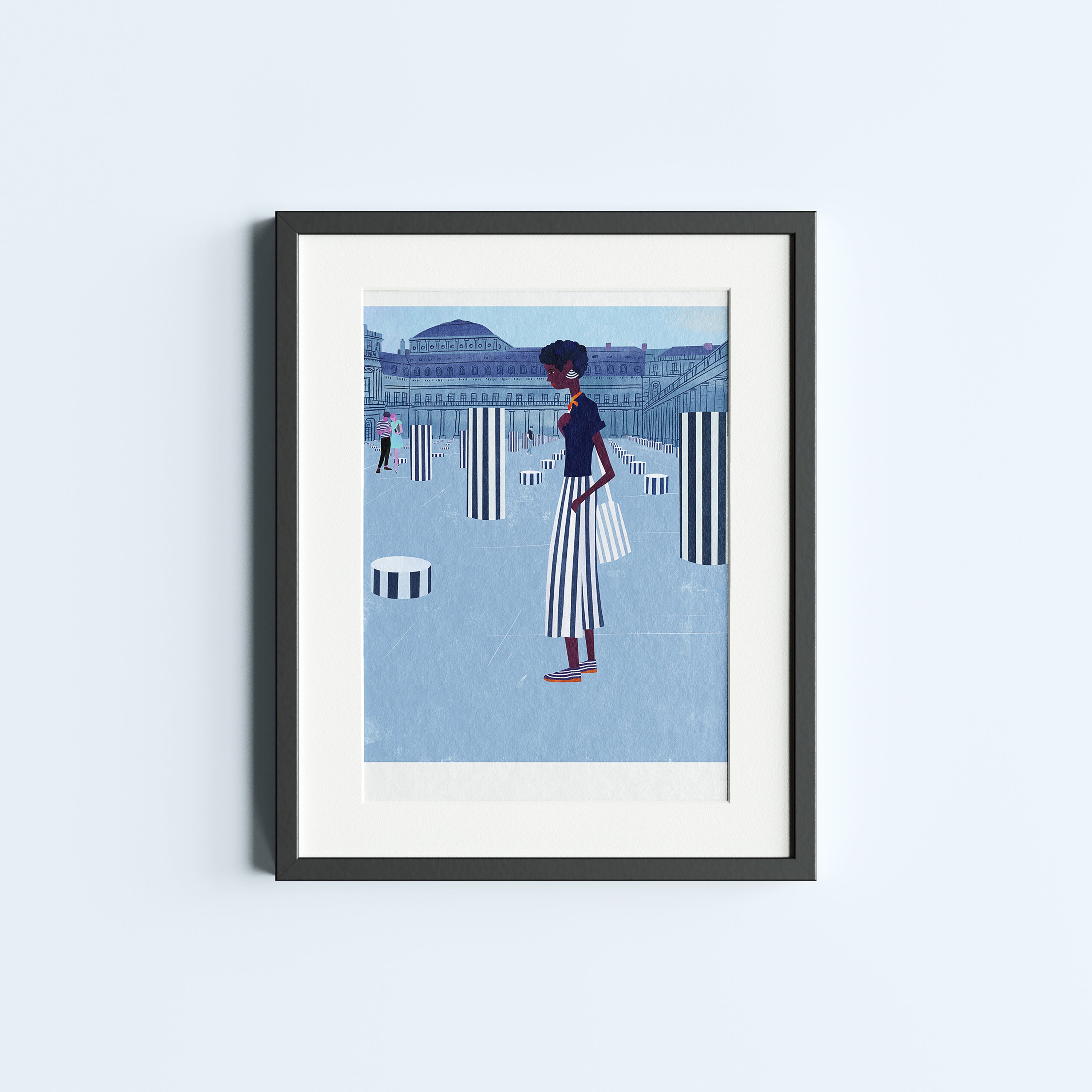 Colonnes de Buren, Paris. Limited edition print.