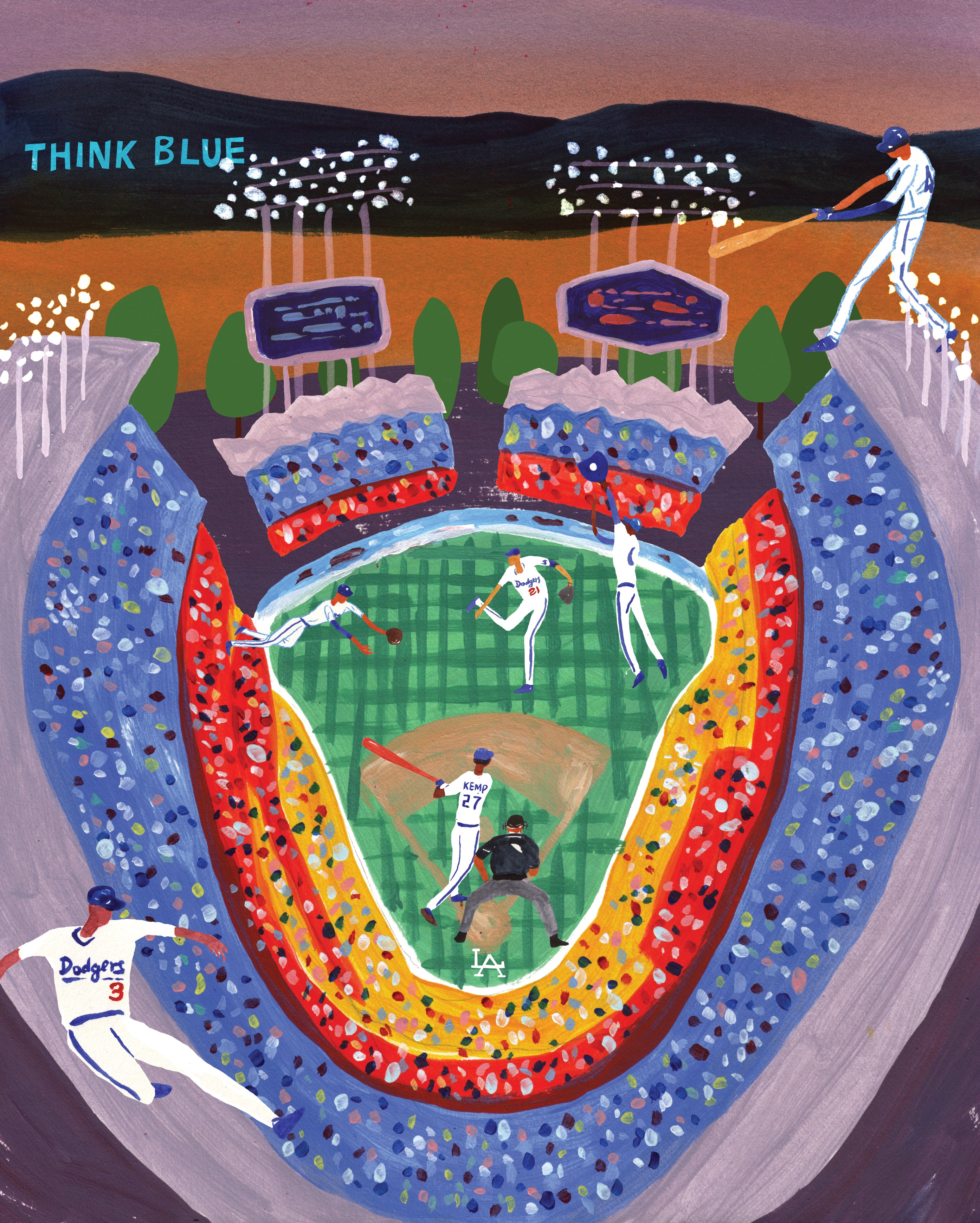 Dodger stadium. Limited edition print.