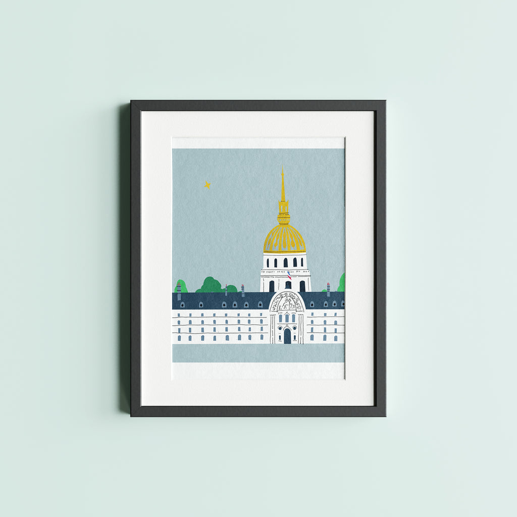 Hotel des Invalides Paris. Limited edition print