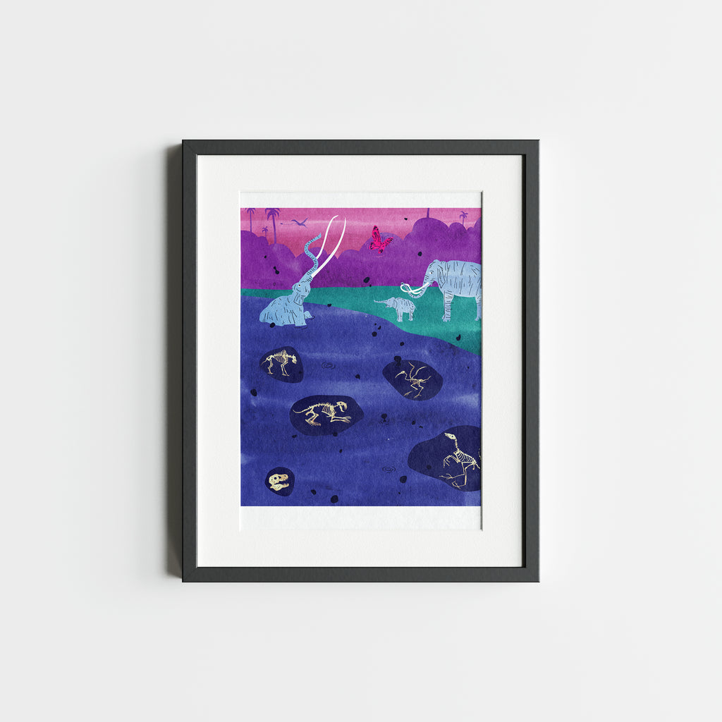 La Brea Tar Pits. Limited edition print.