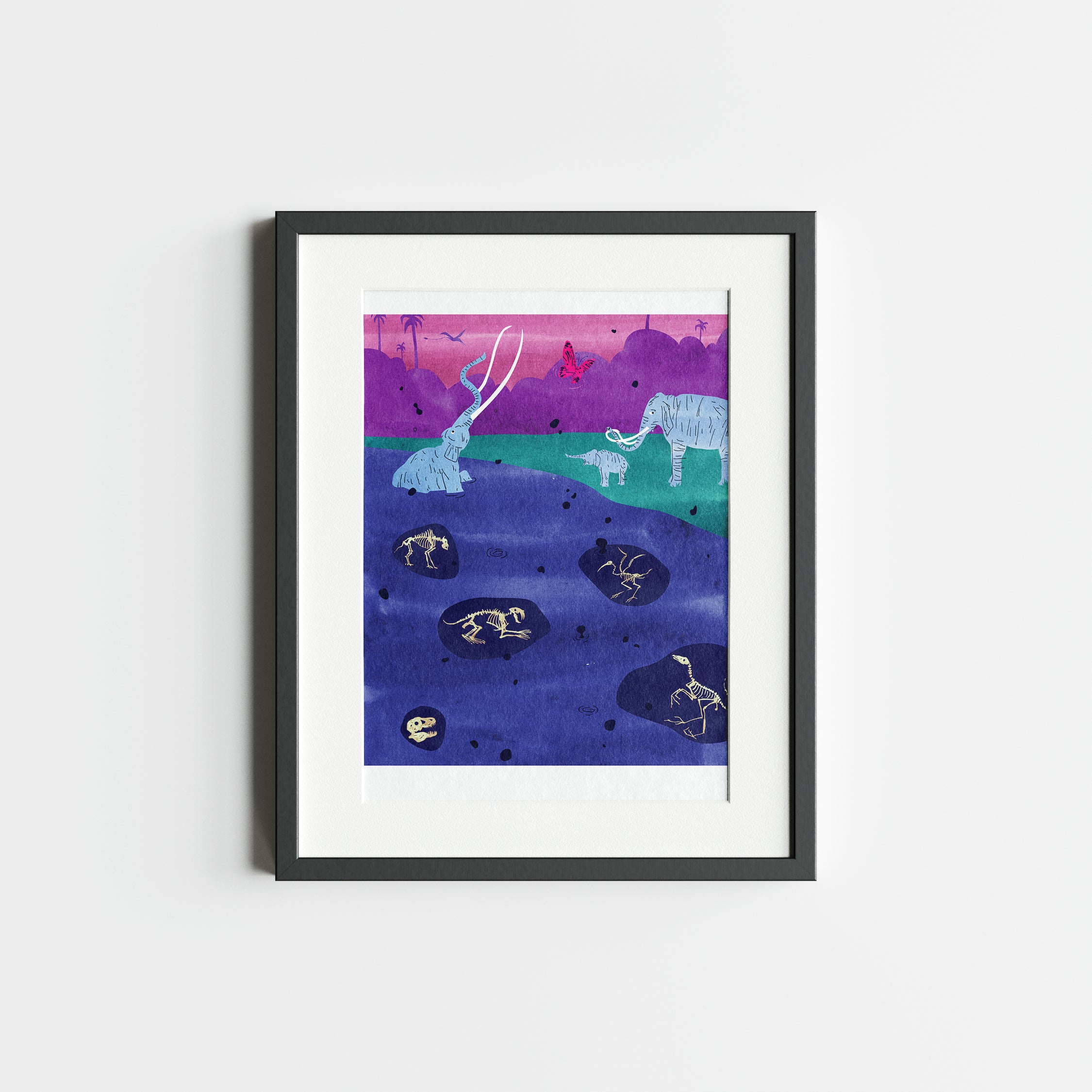 La Brea Tar Pits. Limited edition print.