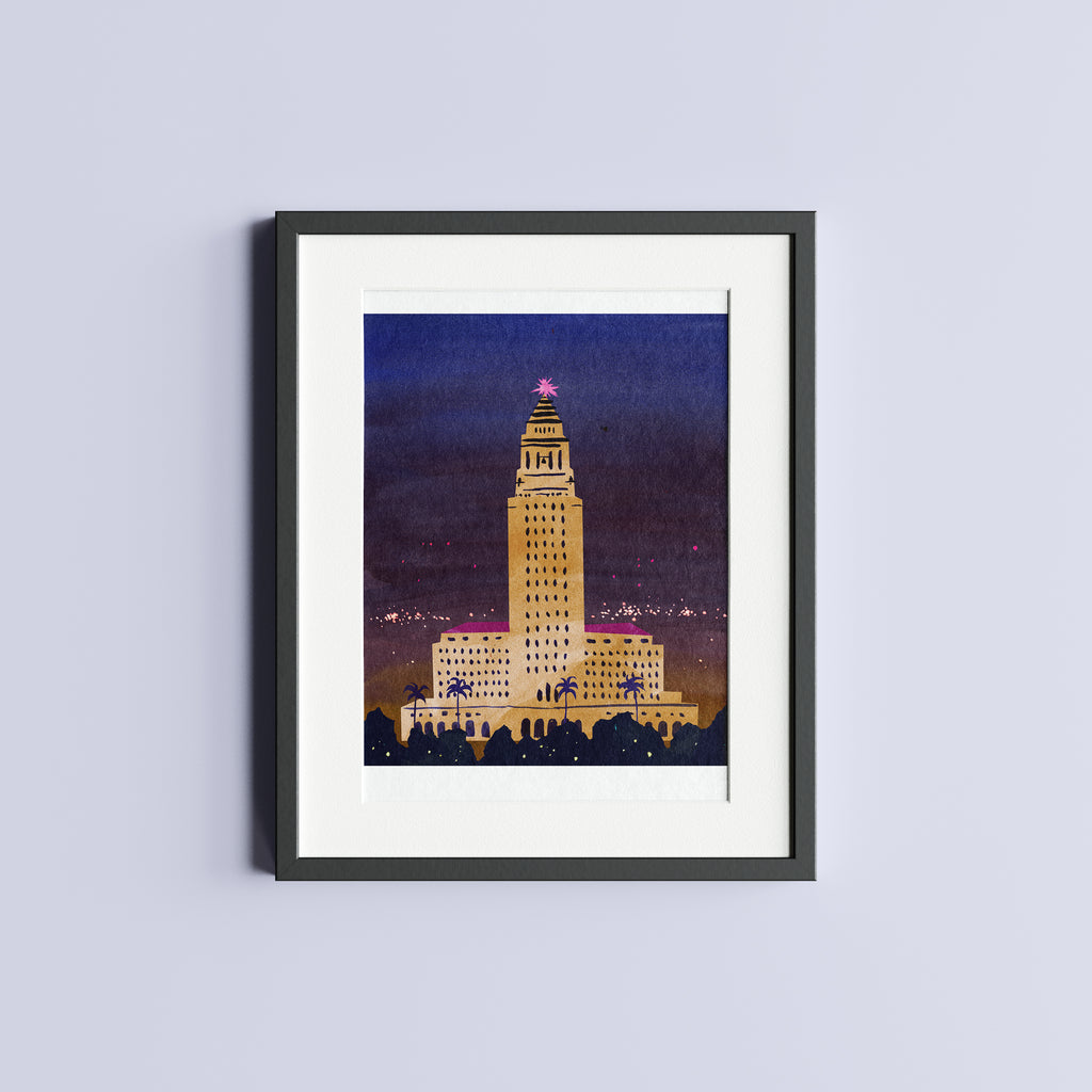 LA city hall. Limited edition print.