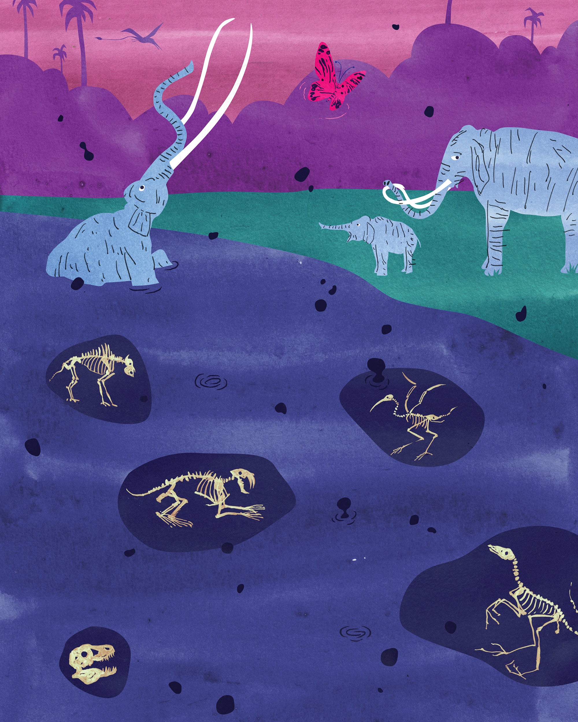 La Brea Tar Pits. Limited edition print.