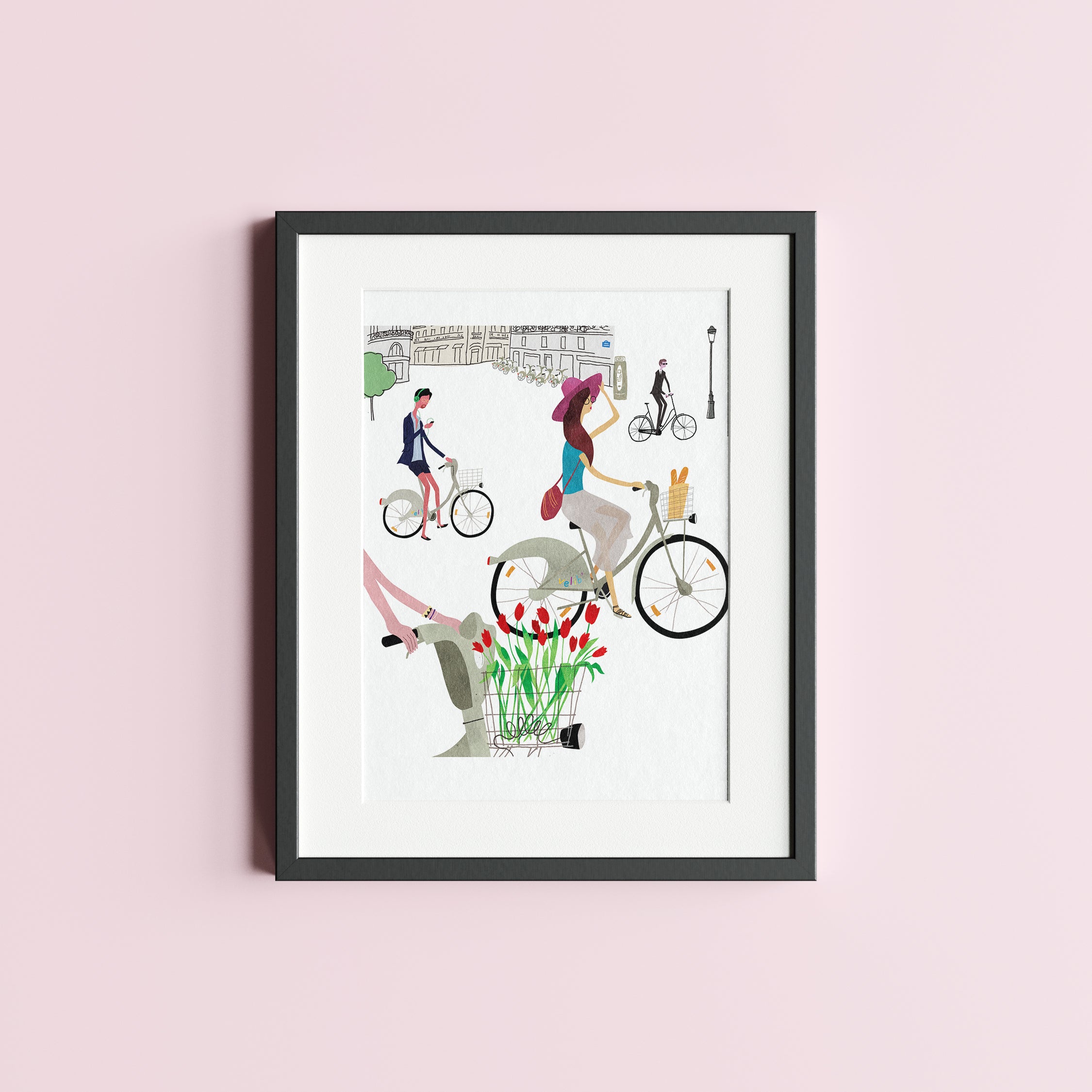 Paris Bicycles Velib, Limited edition print