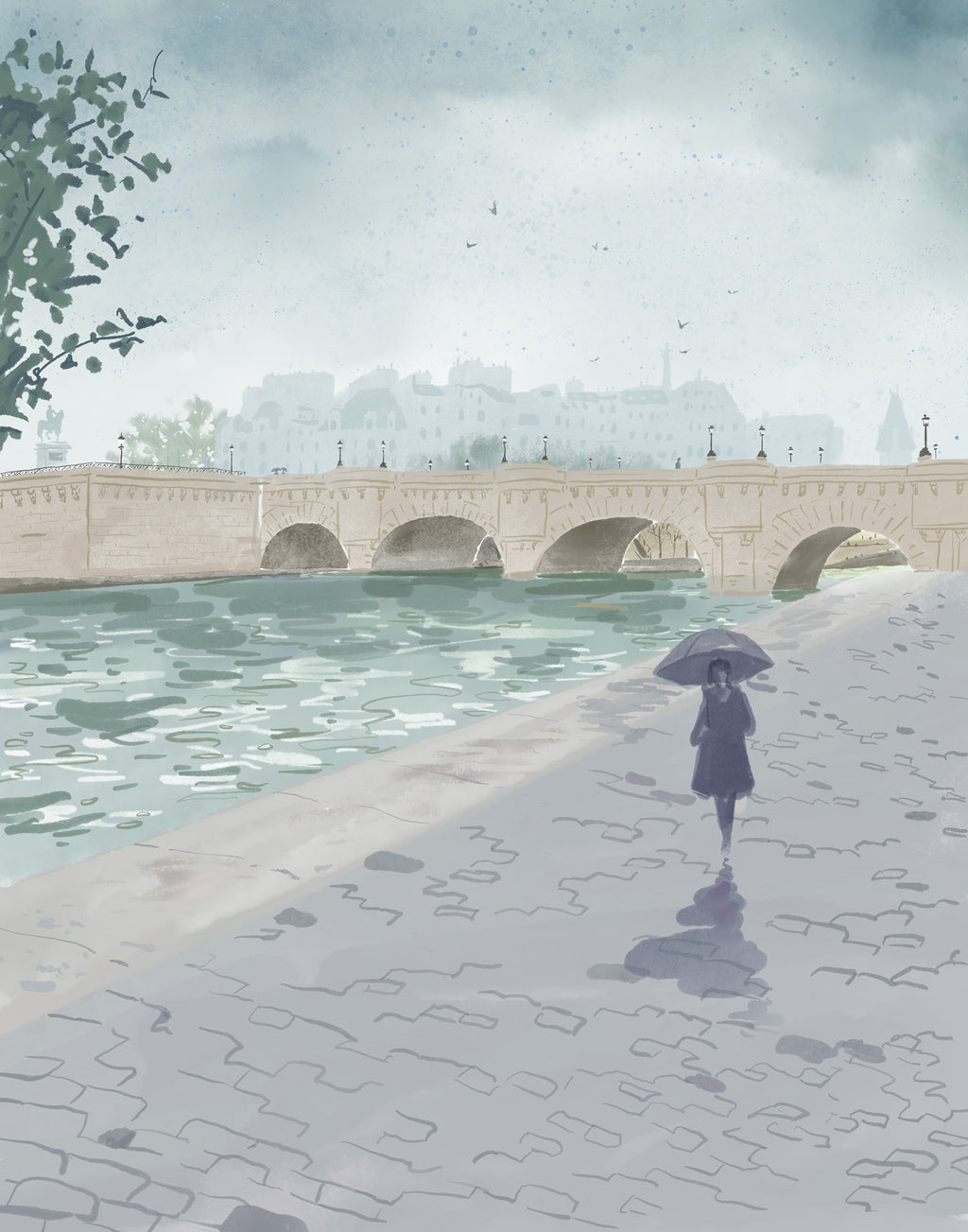 Ponnt Neuf Paris. Limited edition print.