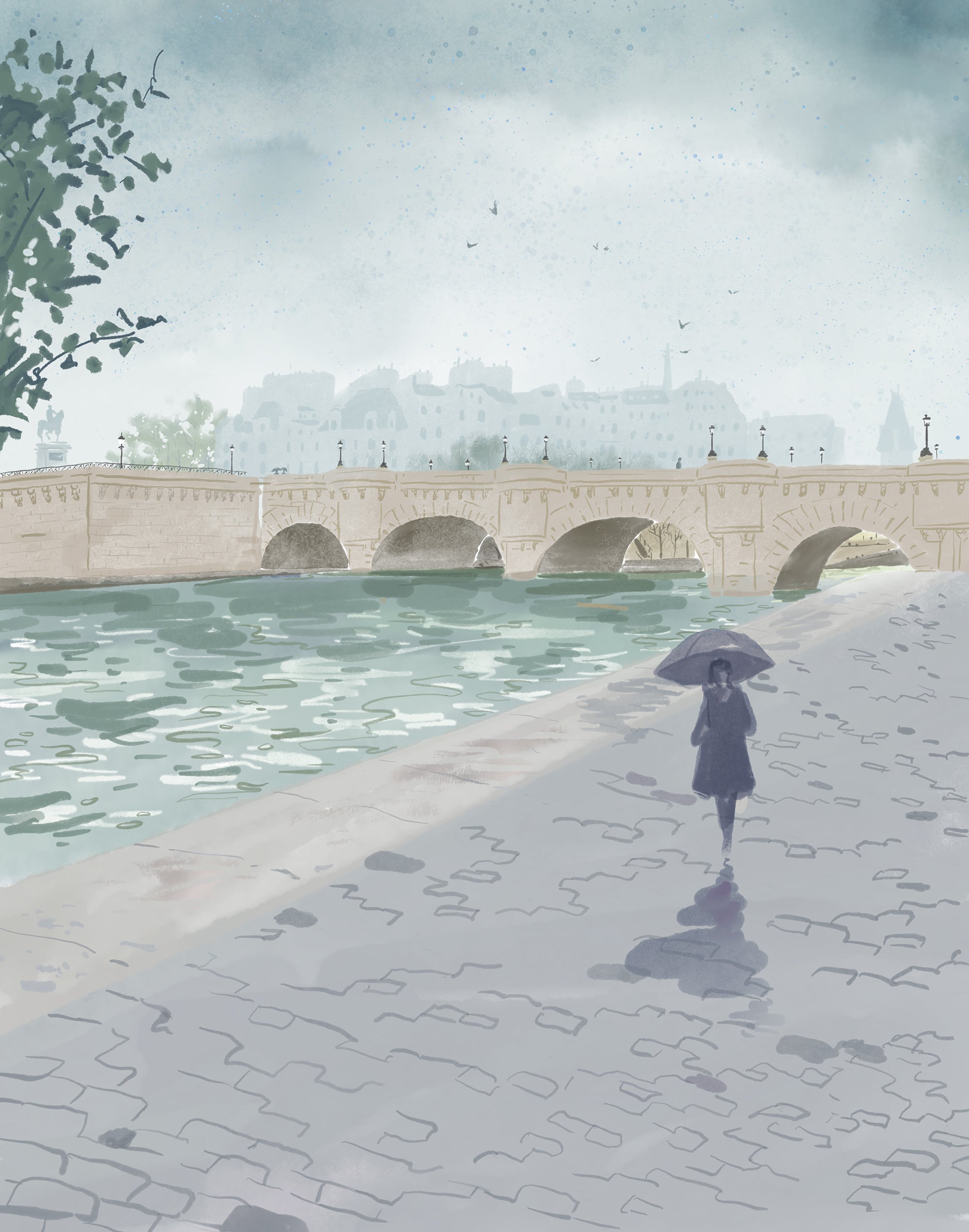 Ponnt Neuf Paris. Limited edition print.