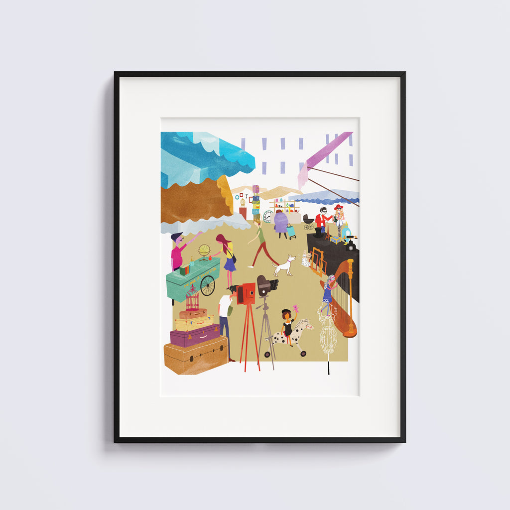 Vintage market Paris. Limited edition print